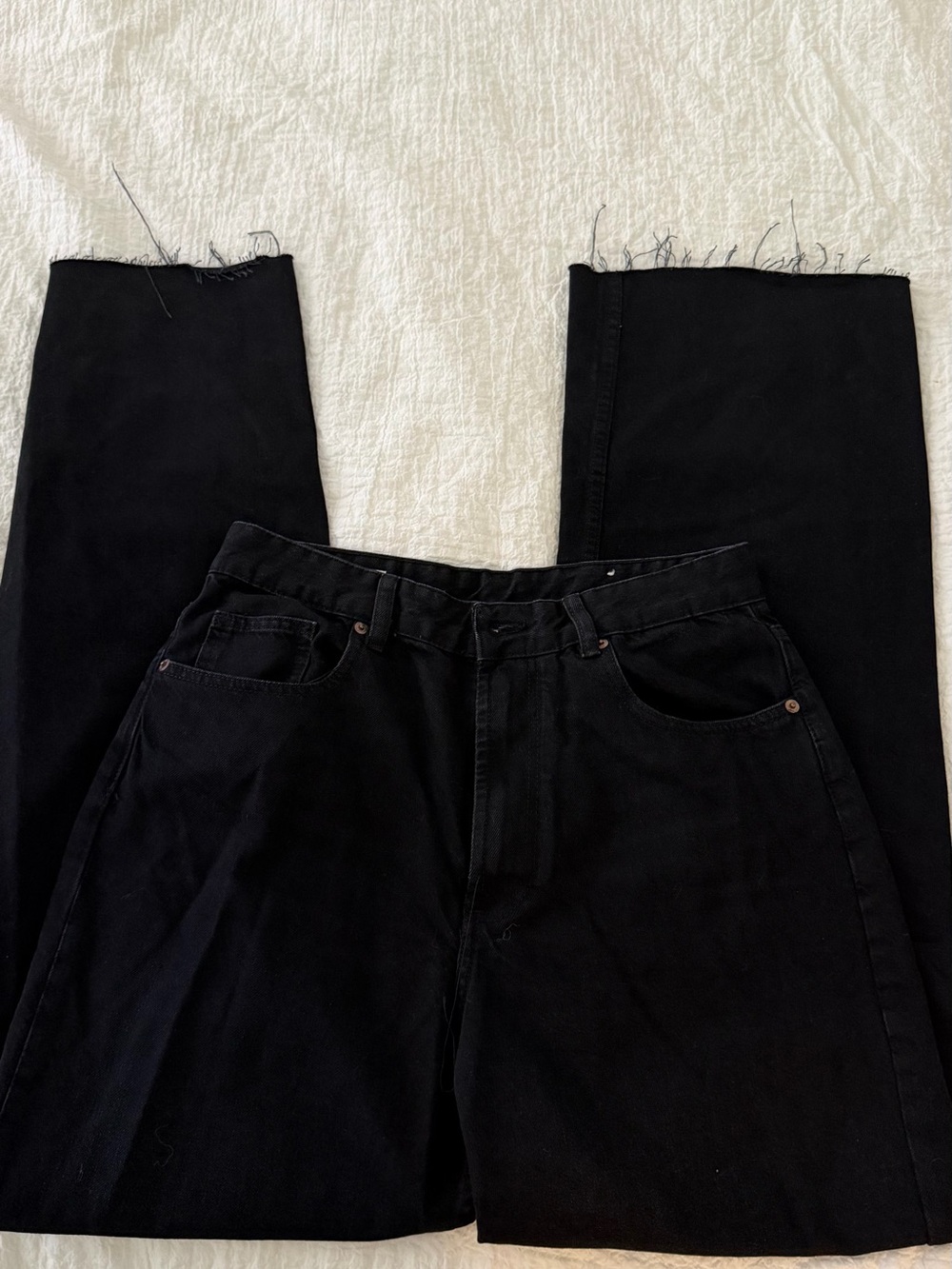 Black Zara Straight-Leg Jeans